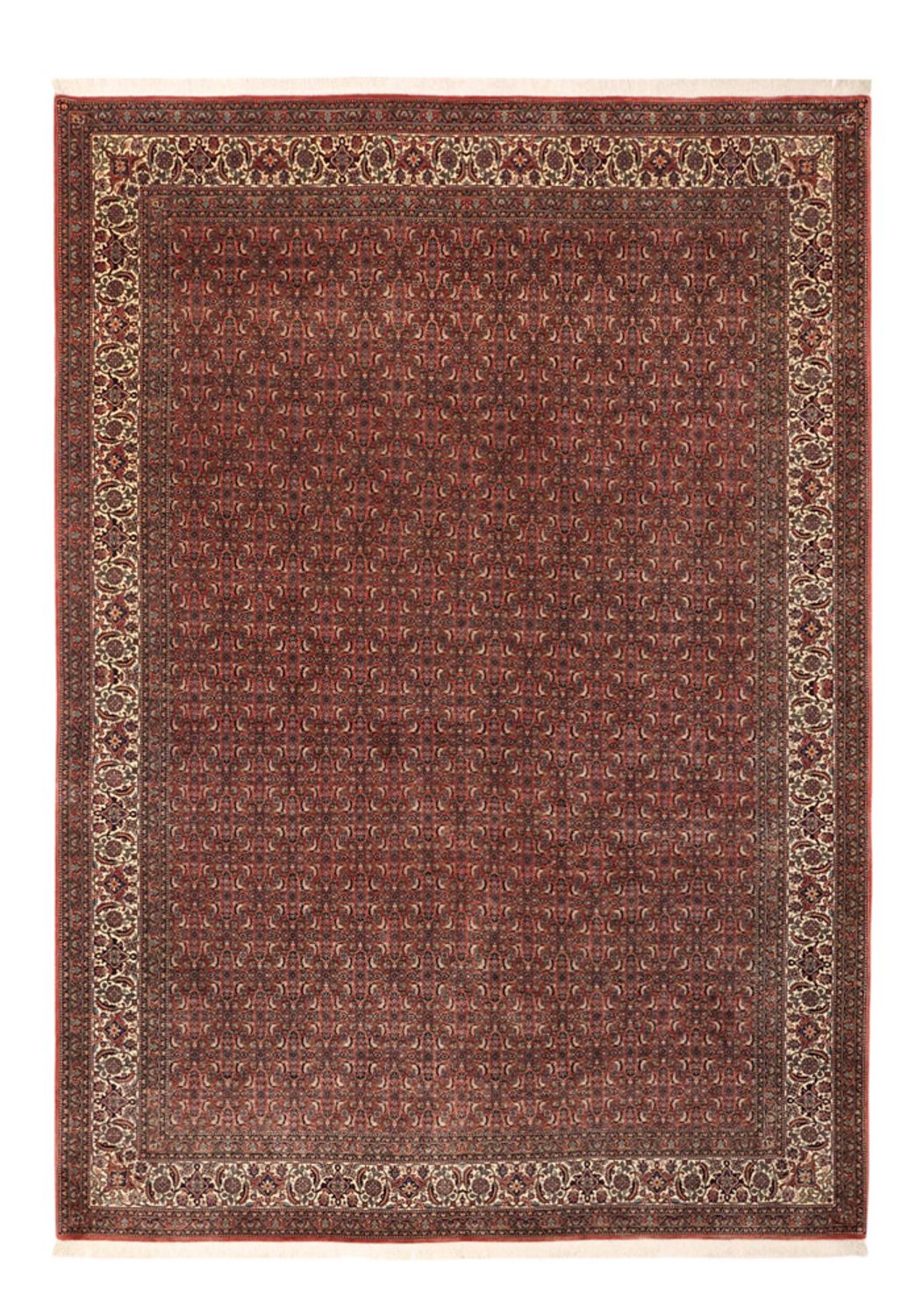 Alfombra persa - Bidjar - Real - 350 x 256 cm - rojo oscuro
