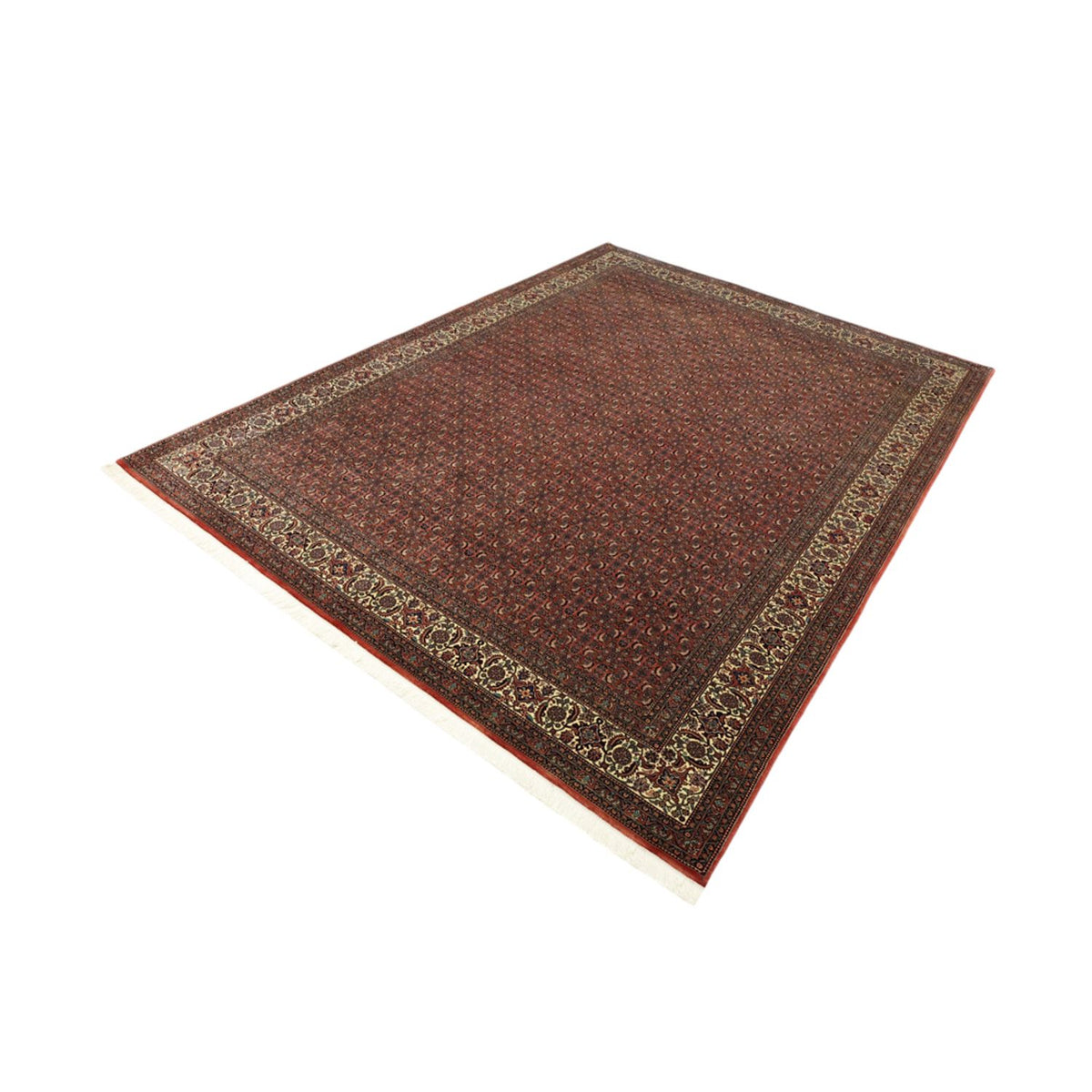 Alfombra persa - Bidjar - Real - 350 x 256 cm - rojo oscuro