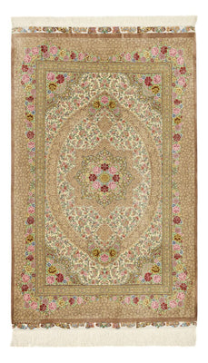 Alfombra persa - Ghom - Real - 165 x 101 cm - beige claro