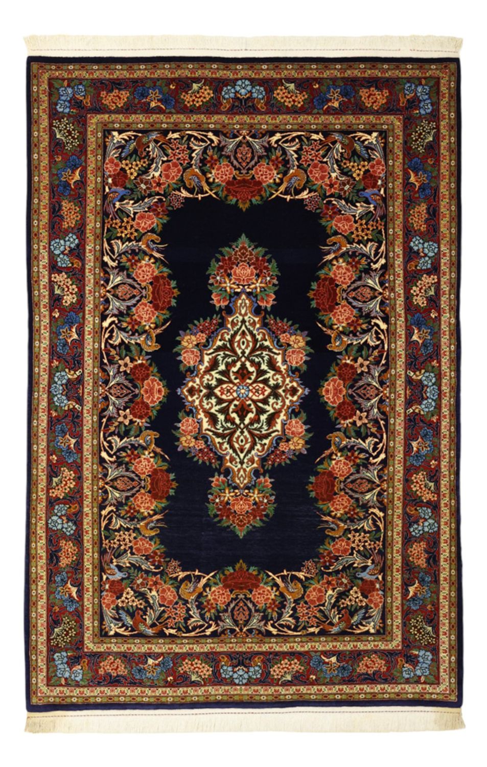 Alfombra persa - Clásica - 159 x 105 cm - azul oscuro