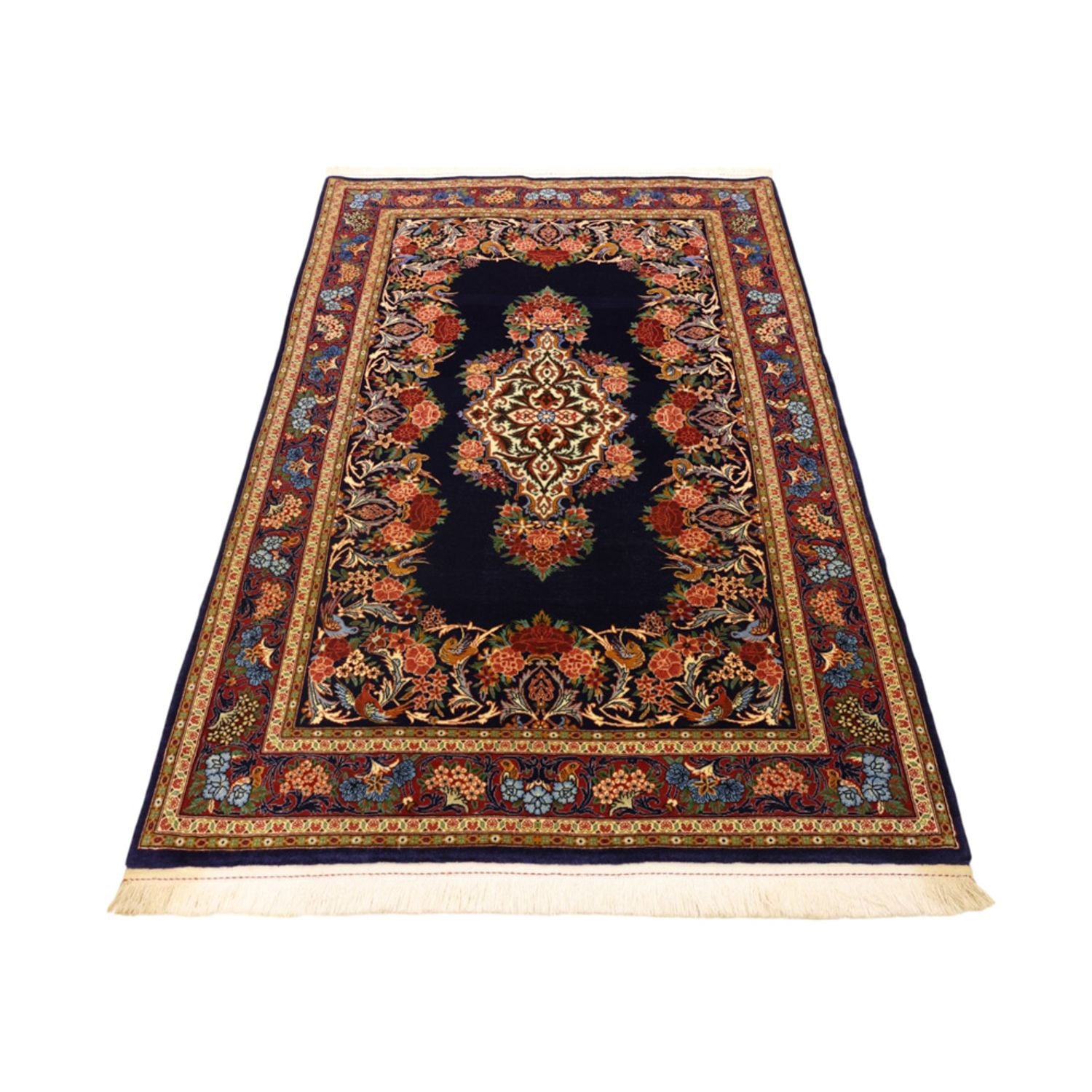 Alfombra persa - Clásica - 159 x 105 cm - azul oscuro