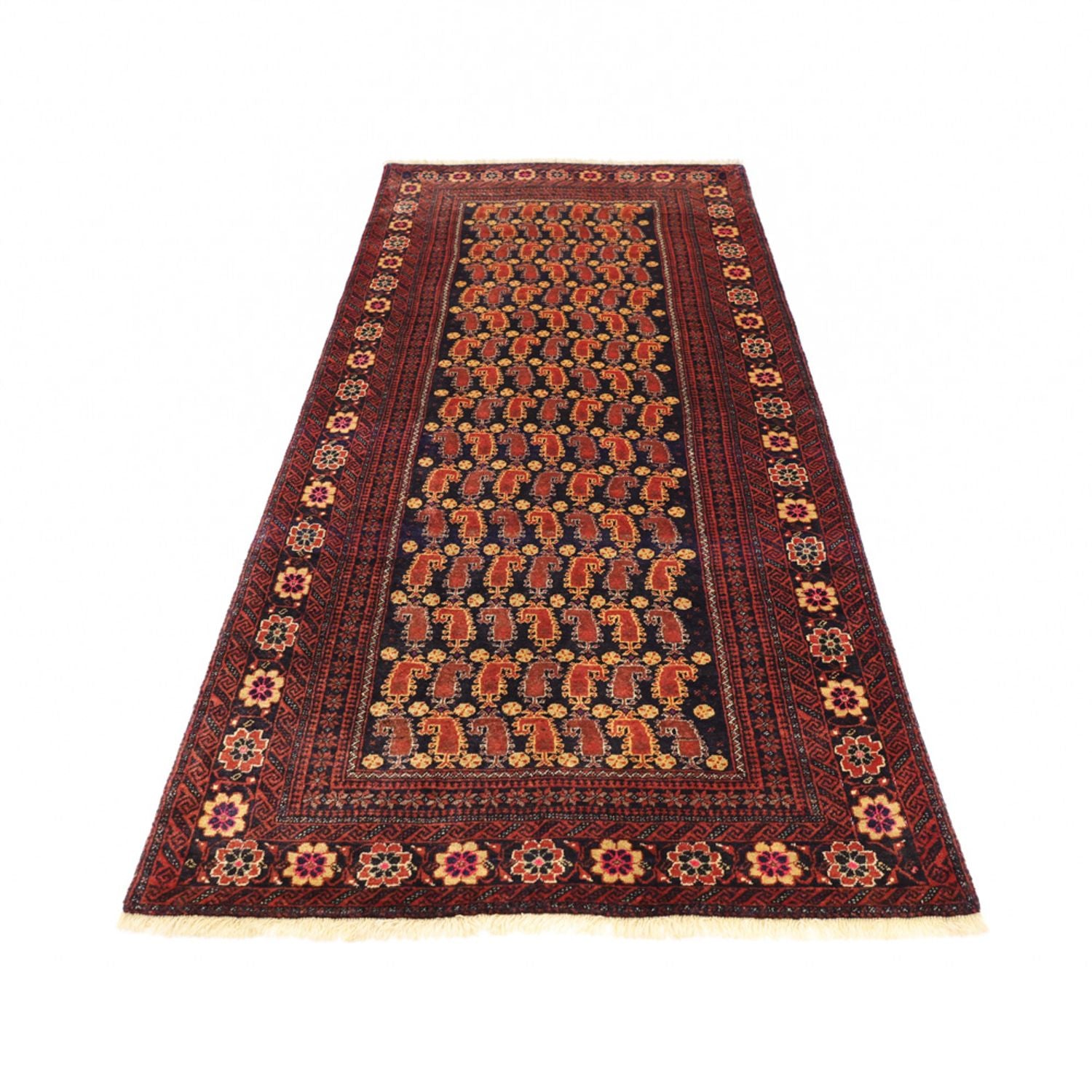 Alfombra de pasillo Alfombra Belutsch - 190 x 98 cm - rojo oscuro