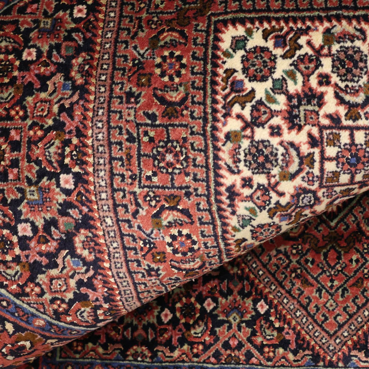 Alfombra persa - Bidjar - 130 x 72 cm - óxido