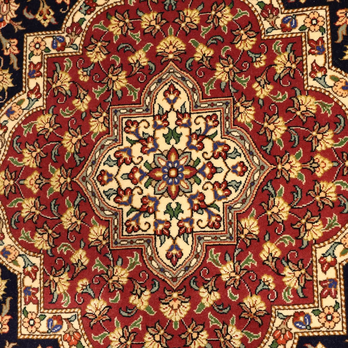 Alfombra persa - Ghom - 154 x 100 cm - beige oscuro