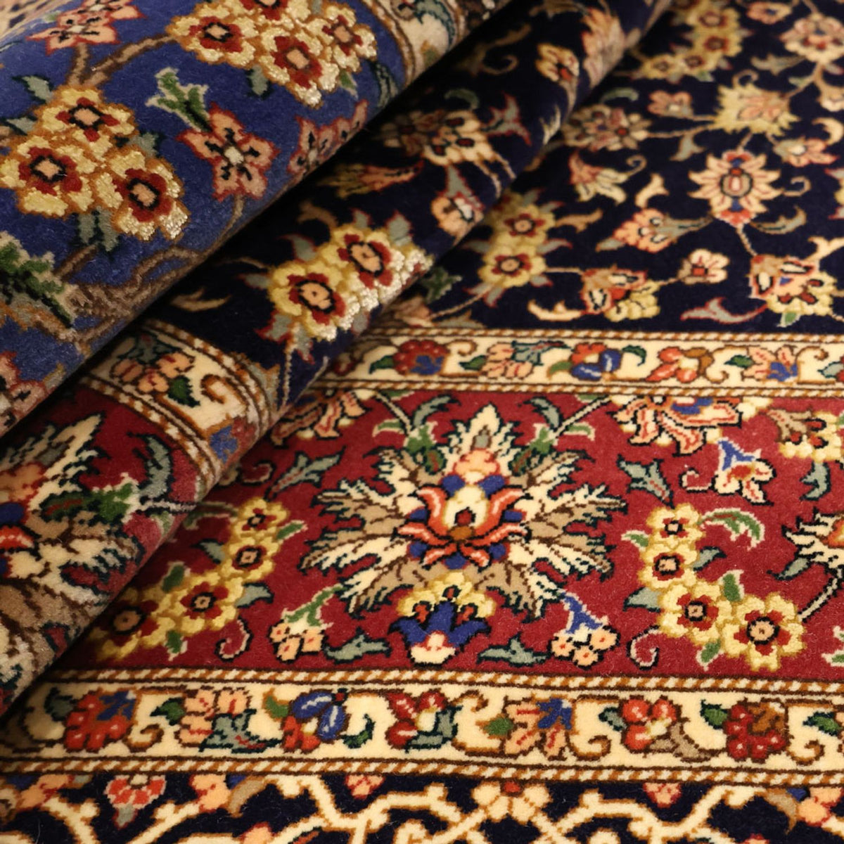 Alfombra persa - Ghom - 154 x 100 cm - beige oscuro