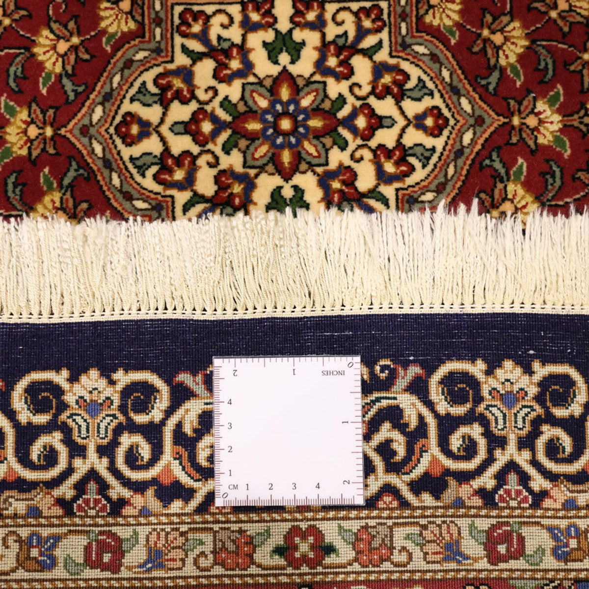 Alfombra persa - Ghom - 154 x 100 cm - beige oscuro