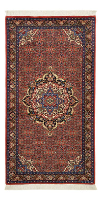 Alfombra persa - Bidjar - 136 x 71 cm - rojo oscuro