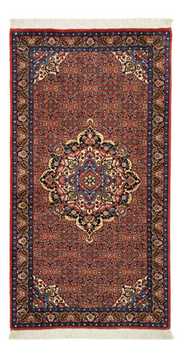 Alfombra persa - Bidjar - 136 x 71 cm - rojo oscuro
