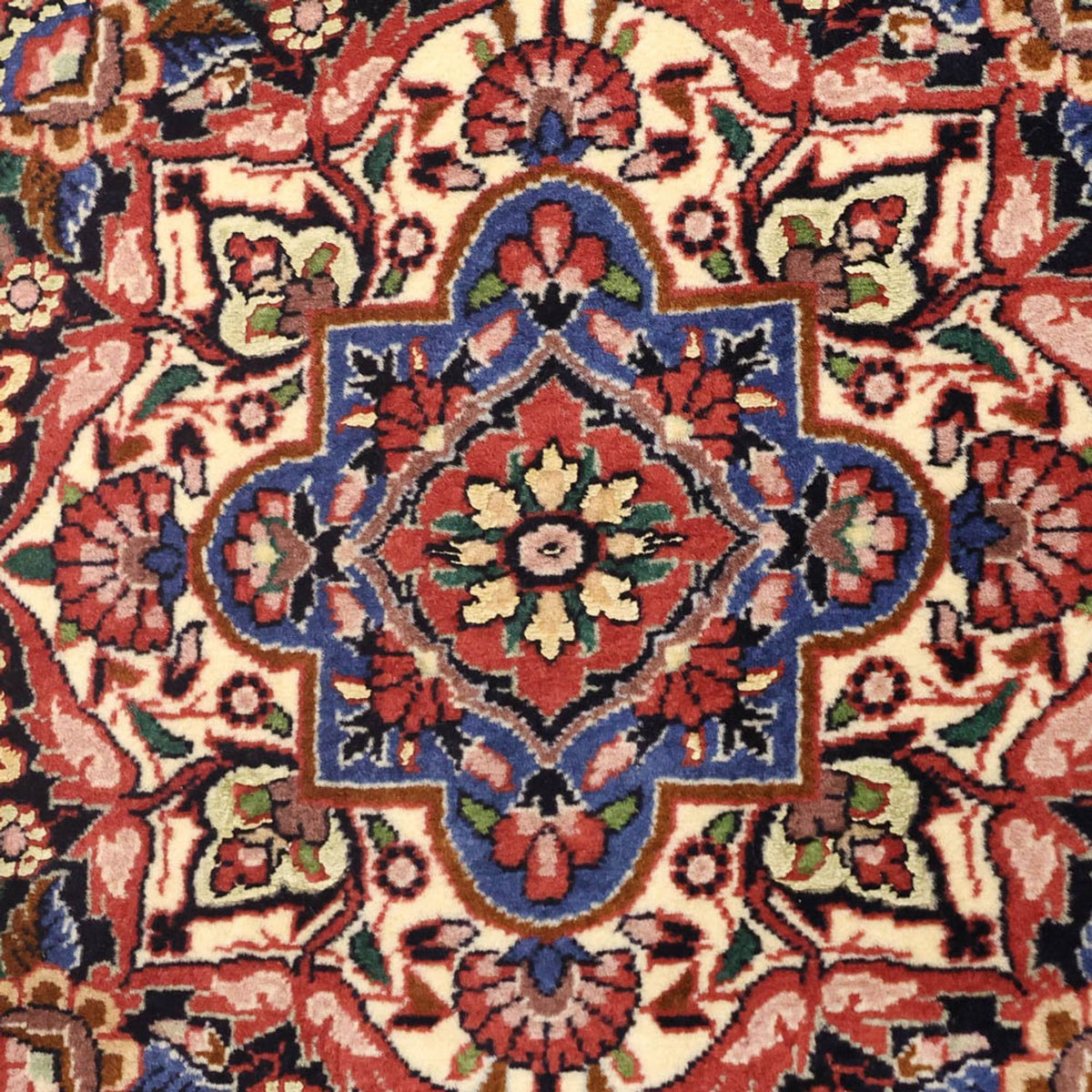 Alfombra persa - Bidjar - 136 x 71 cm - rojo oscuro