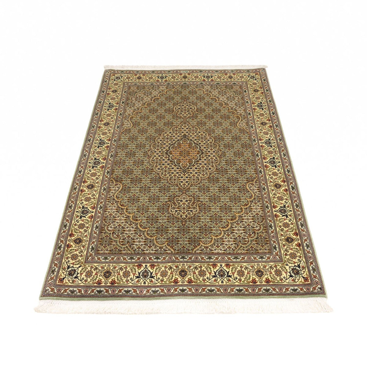 Alfombra Persa - Tabriz - Real - 151 x 100 cm - verde oliva