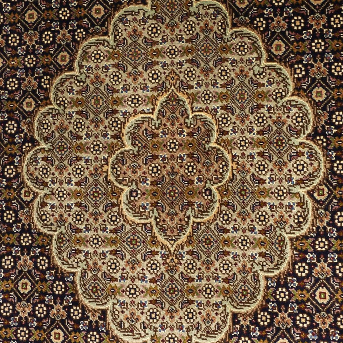 Alfombra Persa - Tabriz - Real - Urdimbre de seda - 149 x 100 cm - beige oscuro
