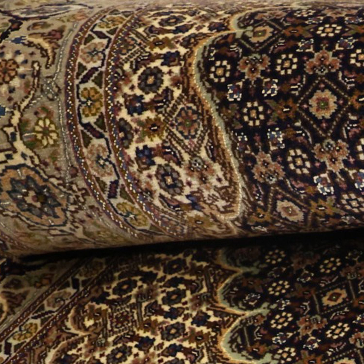 Alfombra Persa - Tabriz - Real - Urdimbre de seda - 149 x 100 cm - beige oscuro