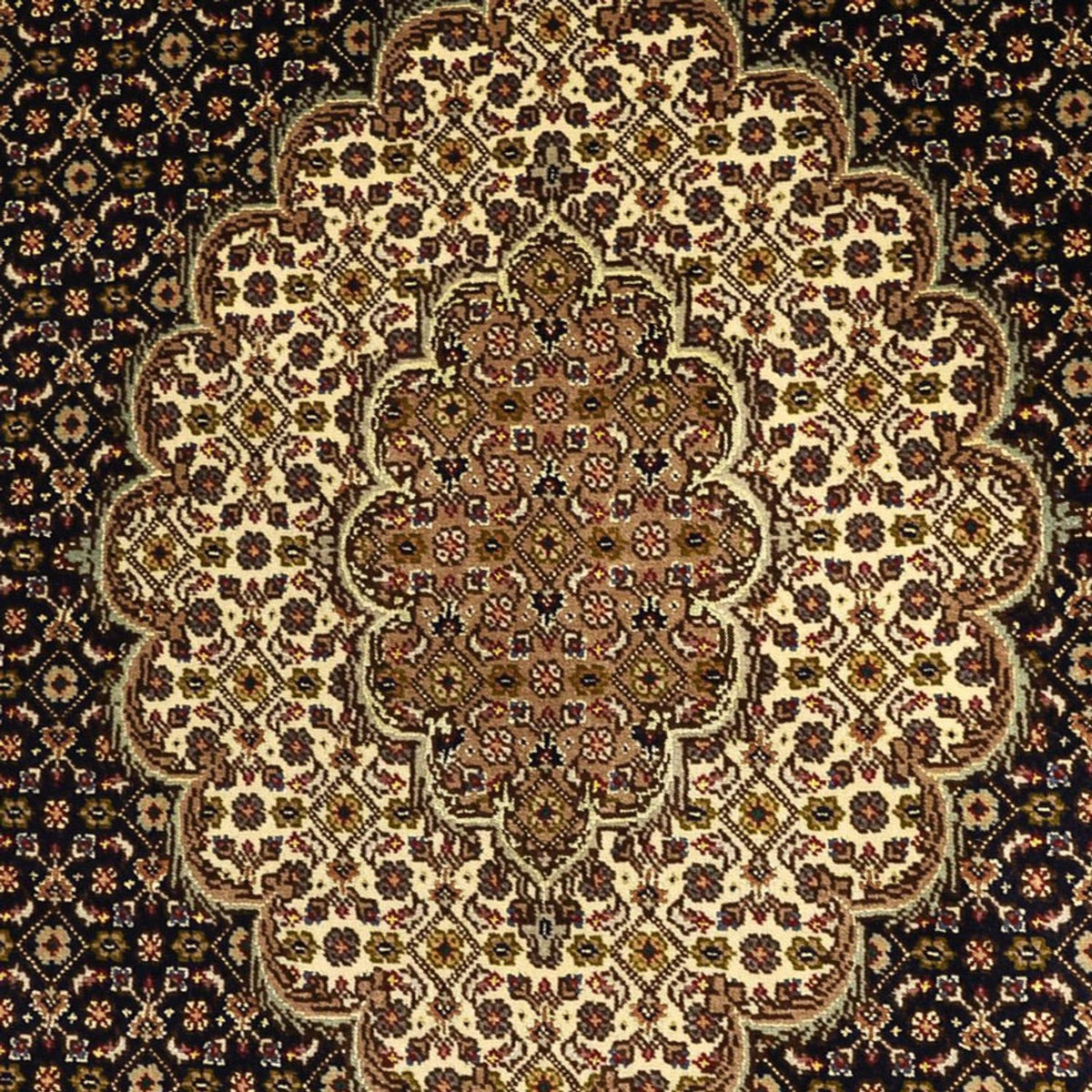 Alfombra Persa - Tabriz - Real - Urdimbre de seda - 159 x 98 cm - beige oscuro