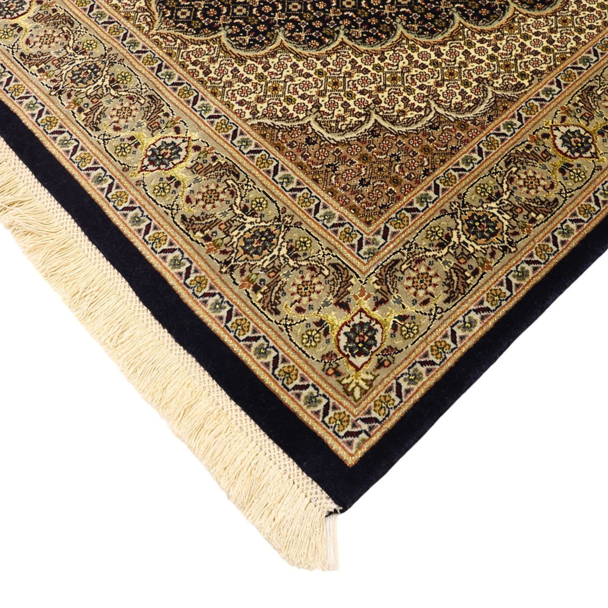 Alfombra Persa - Tabriz - Real - Urdimbre de seda - 159 x 98 cm - beige oscuro