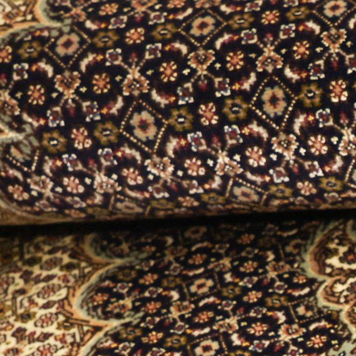 Alfombra Persa - Tabriz - Real - Urdimbre de seda - 159 x 98 cm - beige oscuro