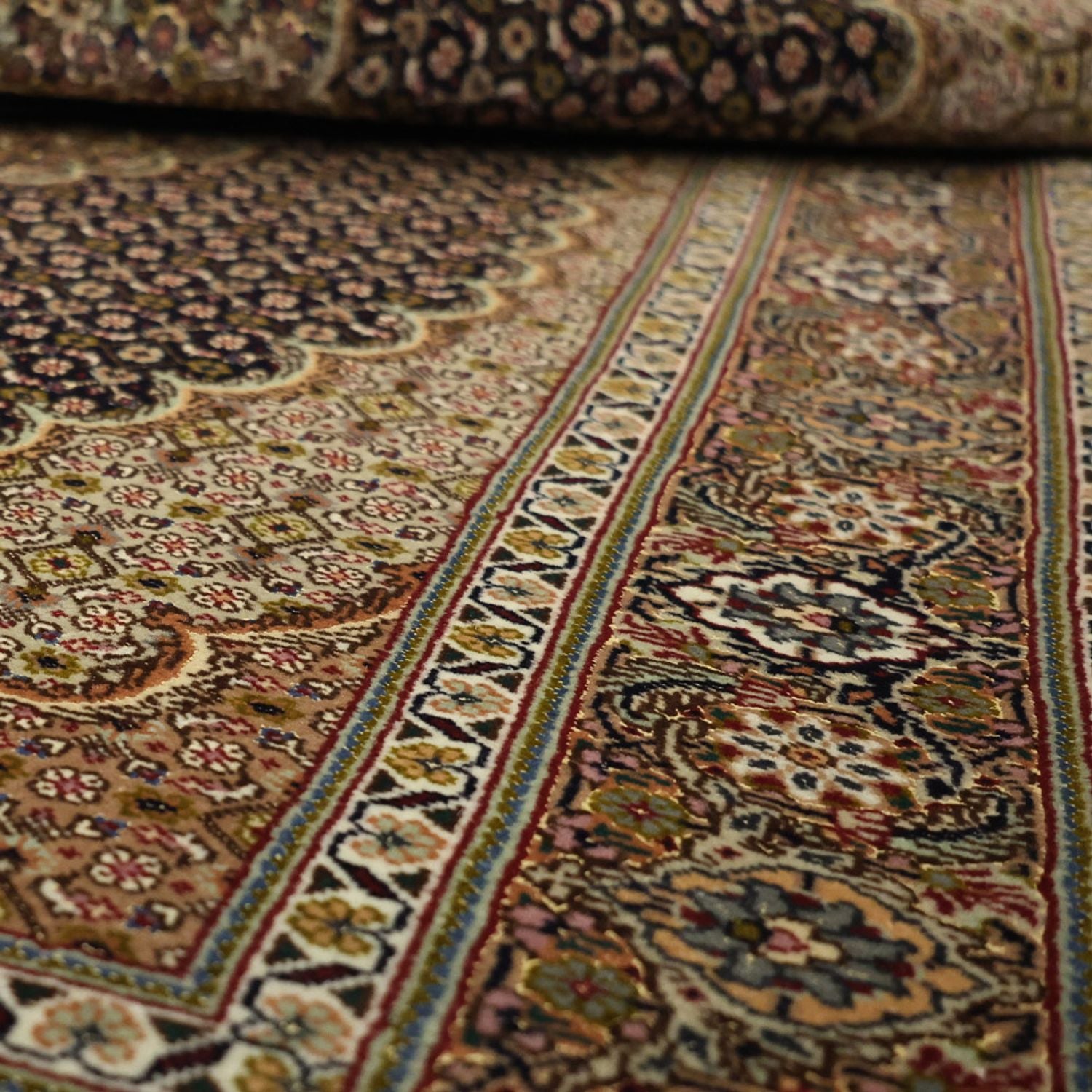 Alfombra Persa - Tabriz - Real - 150 x 99 cm - beige oscuro