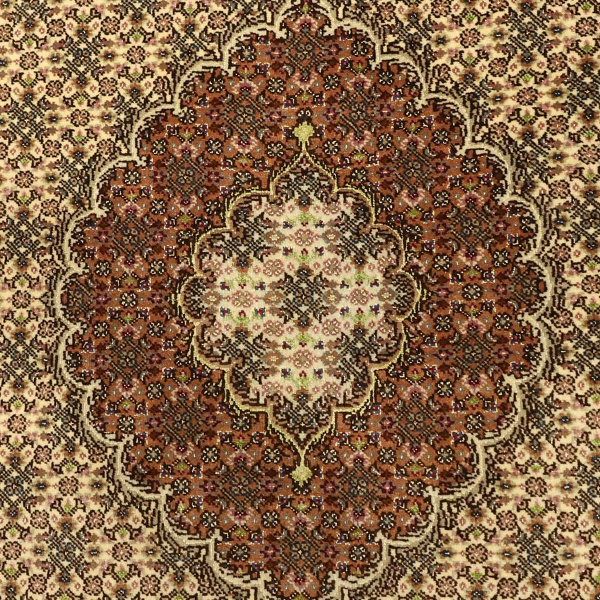 Alfombra Persa - Tabriz - Real - 152 x 103 cm - verde oliva