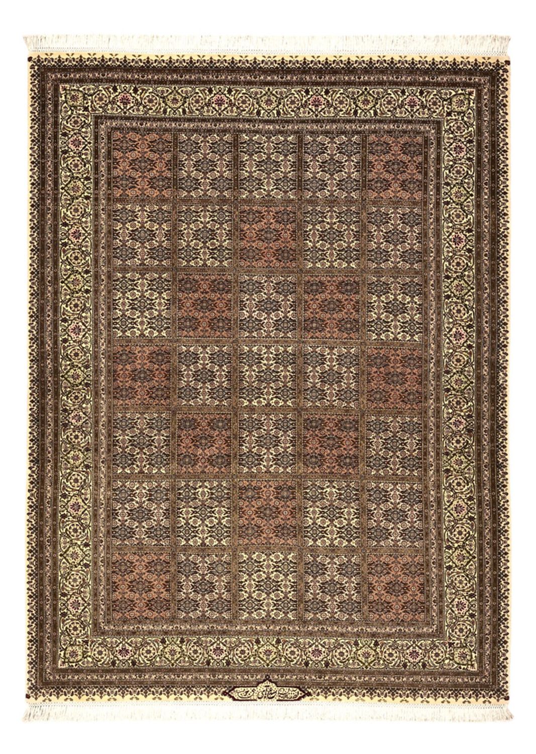 Alfombra Persa - Tabriz - Real - Real - 207 x 152 cm - beige oscuro