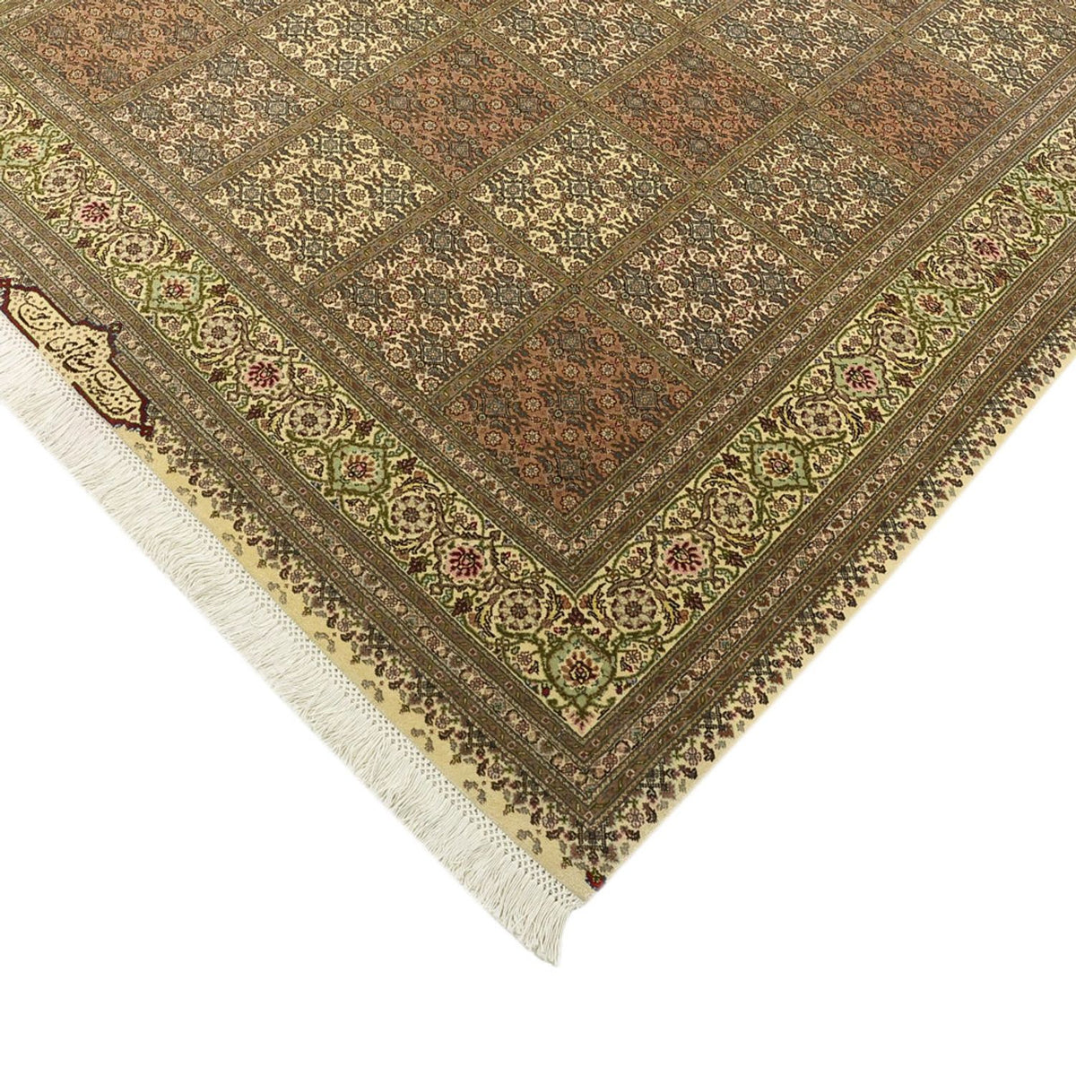 Alfombra Persa - Tabriz - Real - Real - 207 x 152 cm - beige oscuro