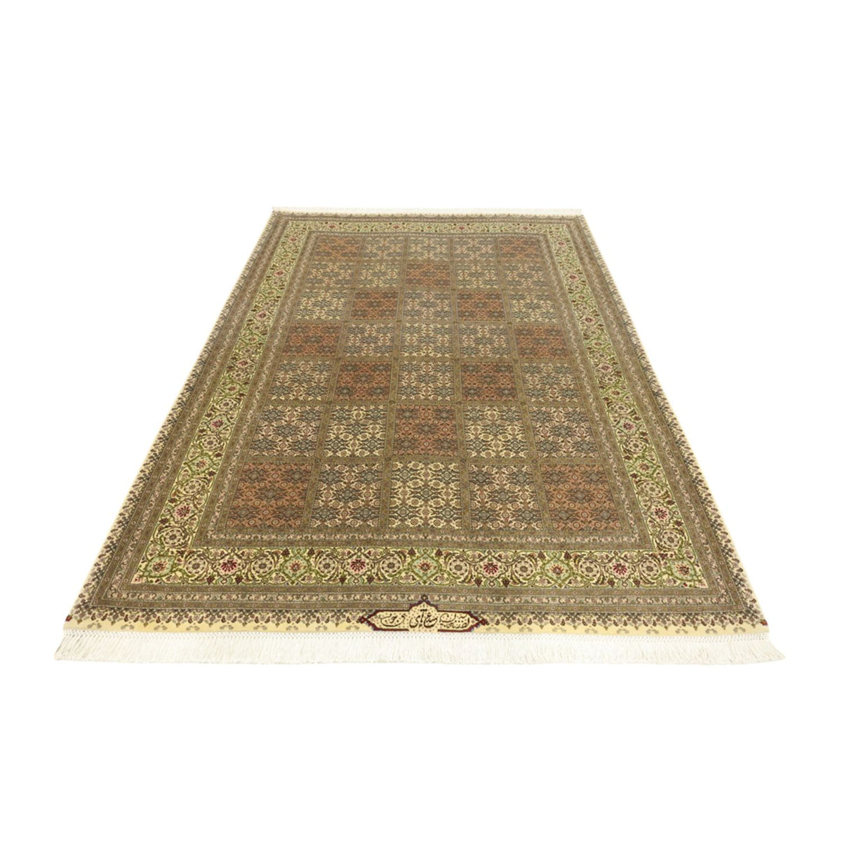Alfombra Persa - Tabriz - Real - Real - 207 x 152 cm - beige oscuro