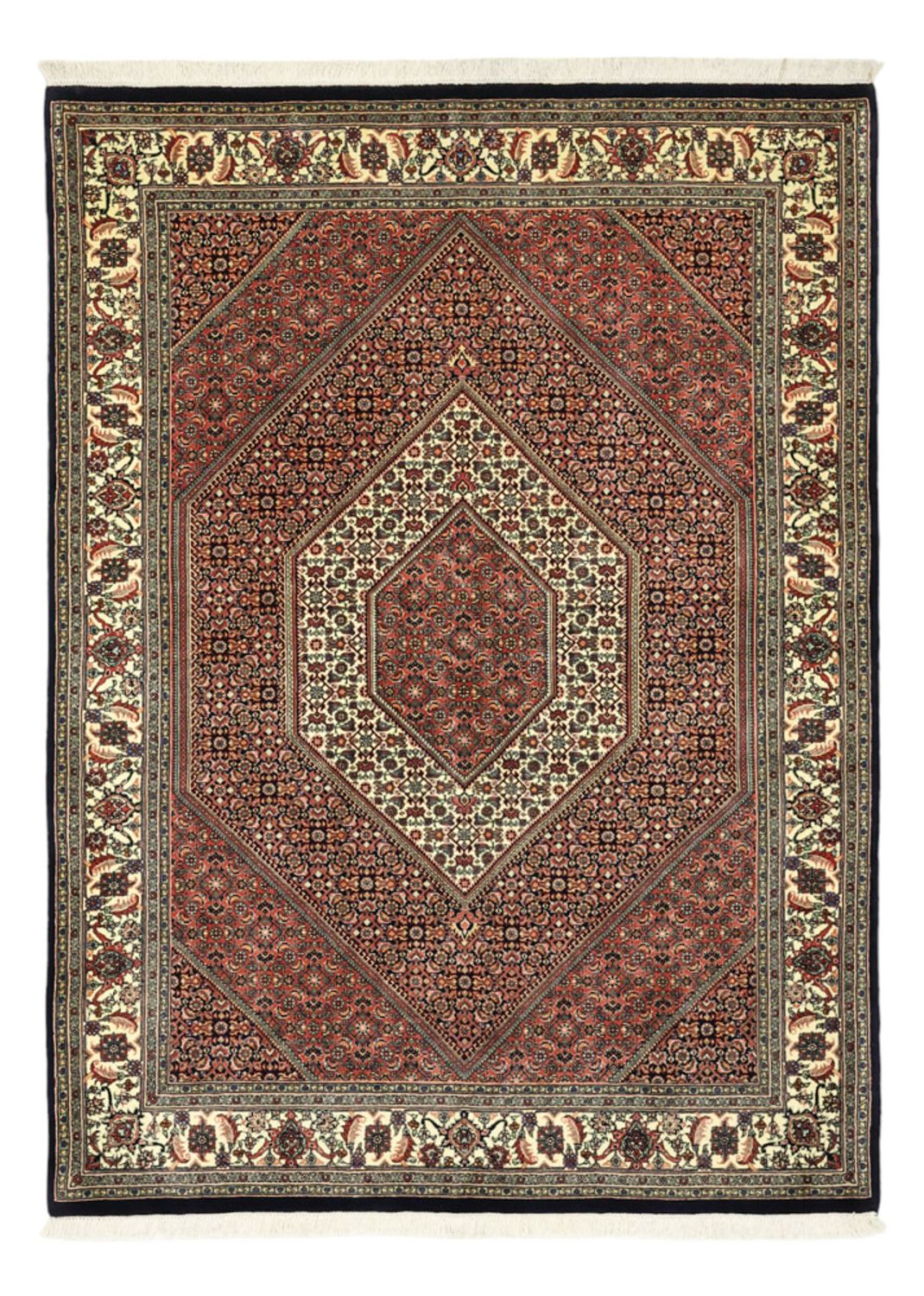 Alfombra persa - Bidjar - Real - 203 x 151 cm - beige oscuro