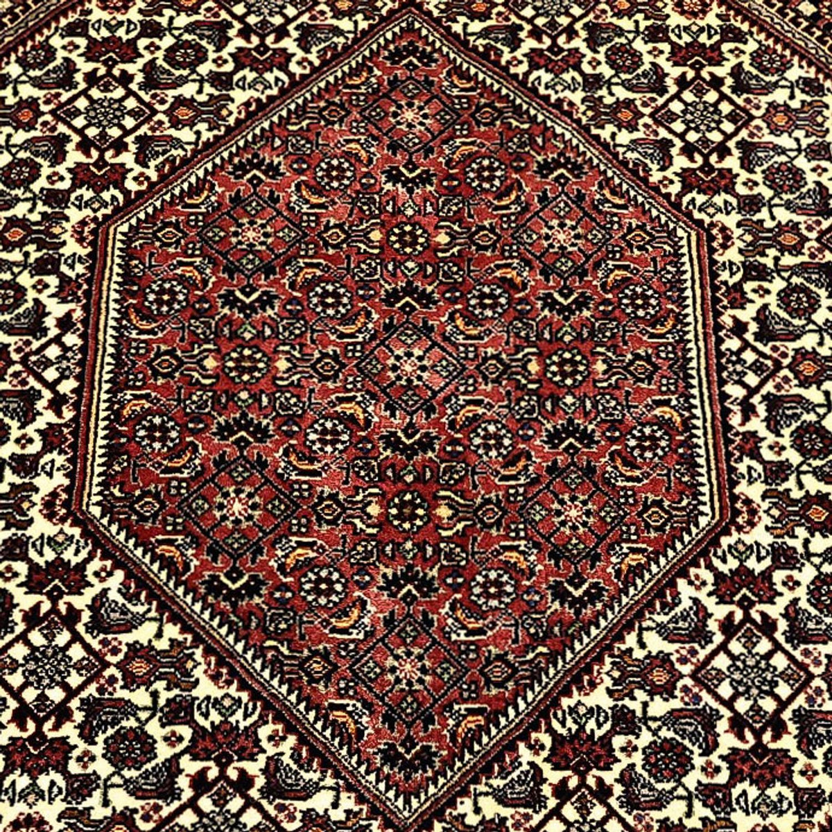 Alfombra persa - Bidjar - Real - 203 x 151 cm - beige oscuro