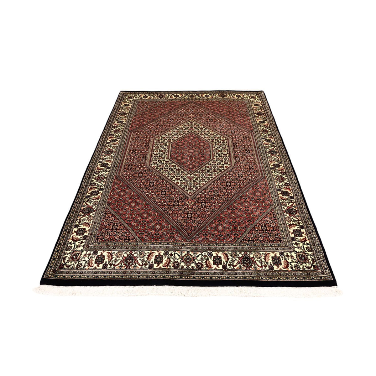 Alfombra persa - Bidjar - Real - 203 x 151 cm - beige oscuro