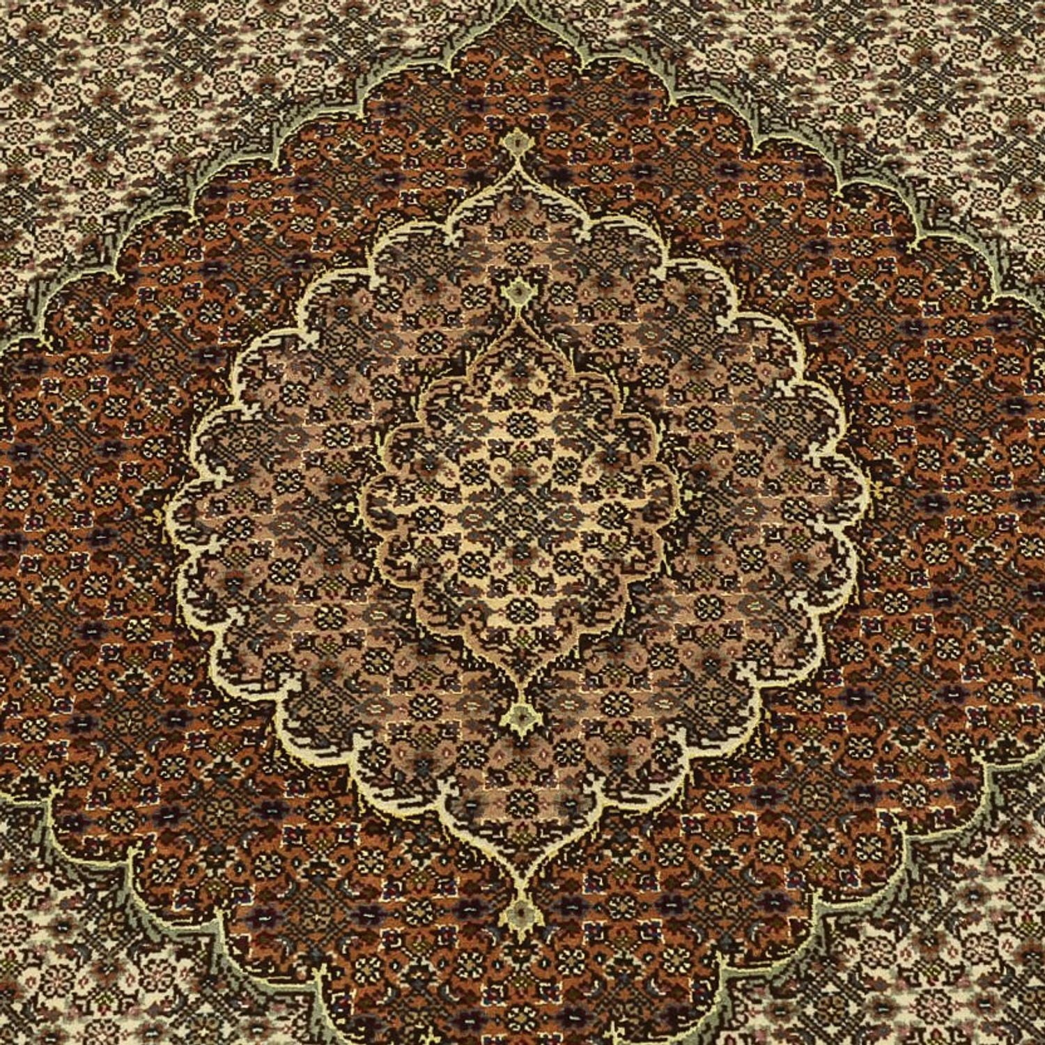 Alfombra Persa - Tabriz - Real - Real - 197 x 154 cm - beige oscuro