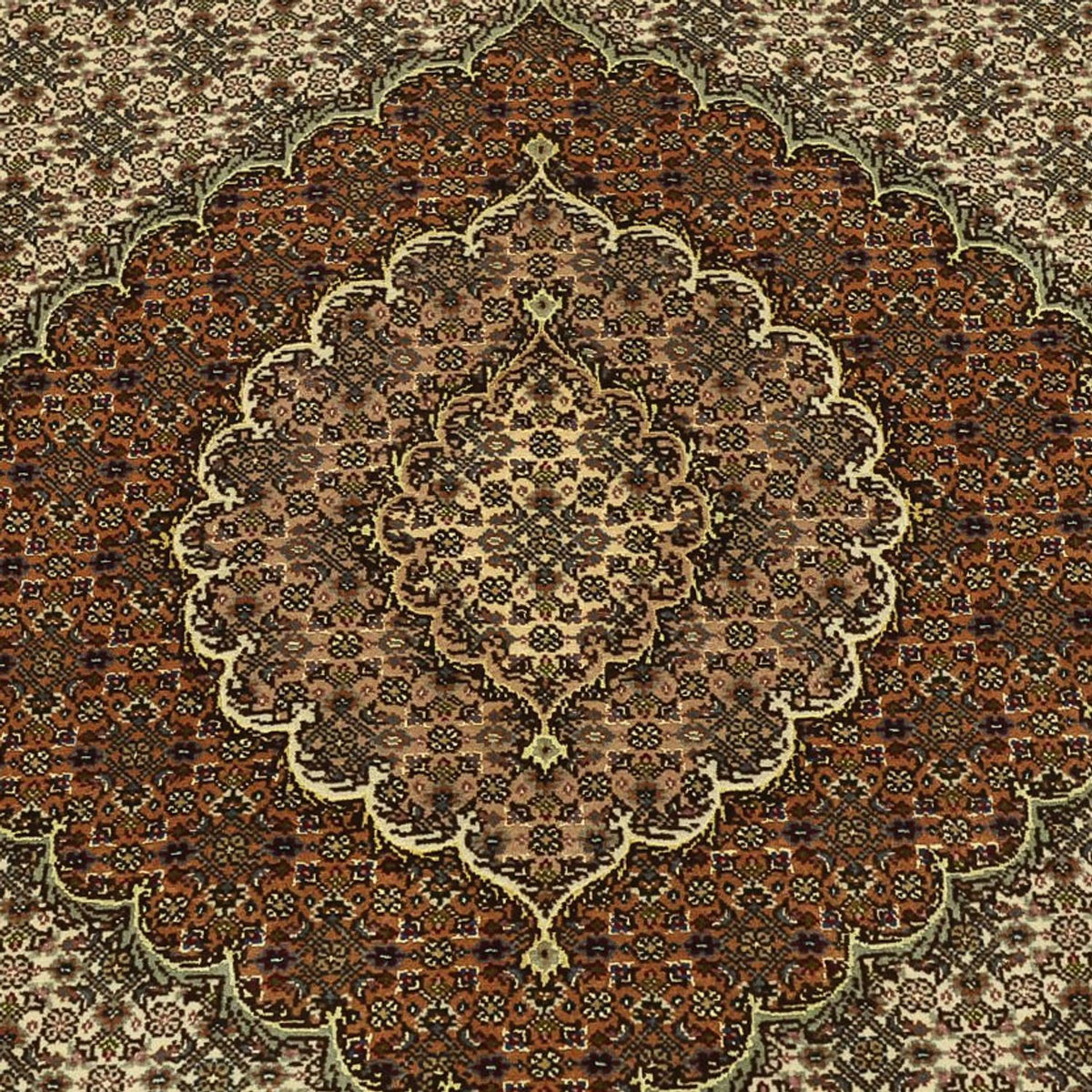 Alfombra Persa - Tabriz - Real - Real - 197 x 154 cm - beige oscuro