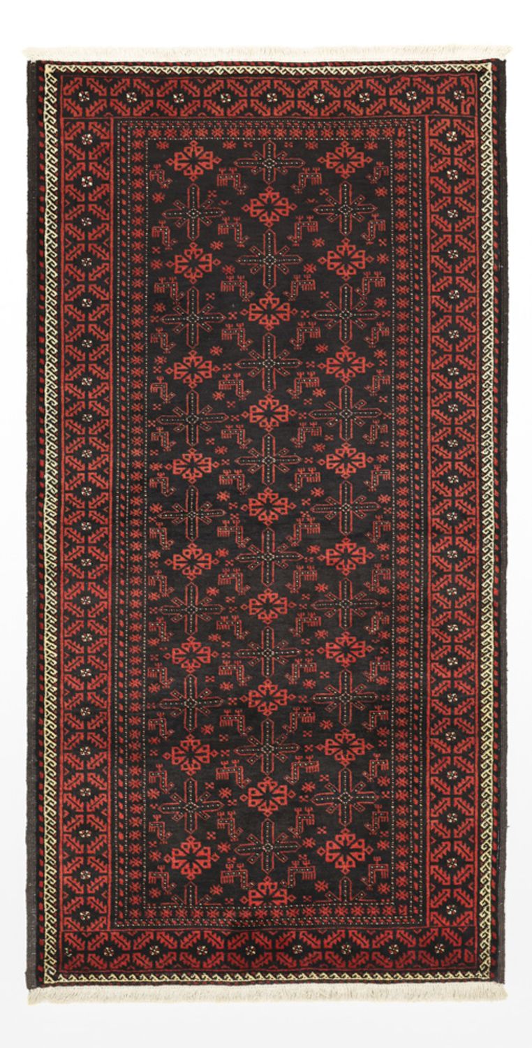 Alfombra de pasillo Alfombra Belutsch - 204 x 102 cm - rojo oscuro