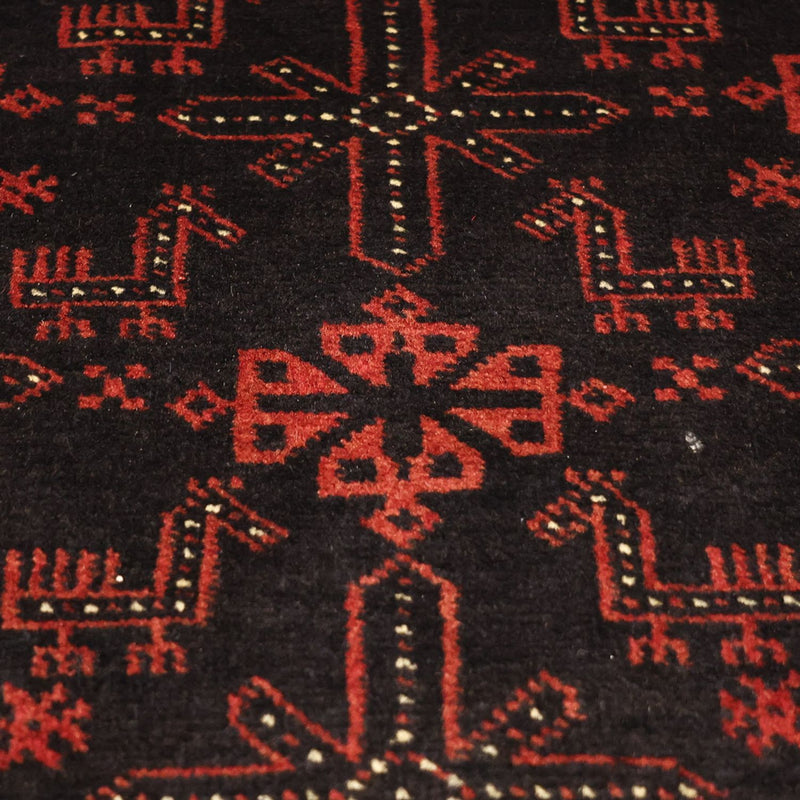 Alfombra de pasillo Alfombra Belutsch - 204 x 102 cm - rojo oscuro