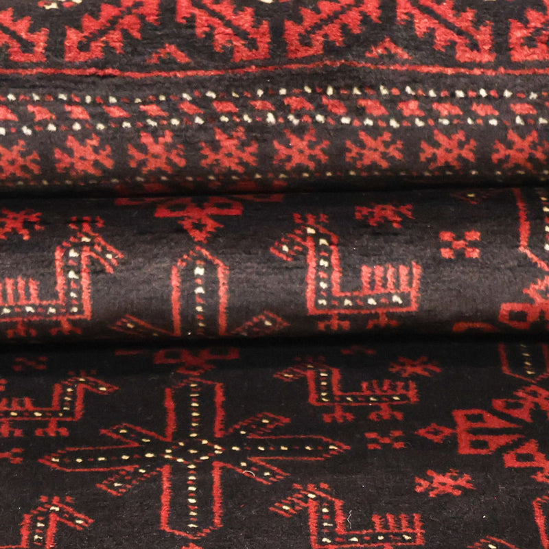 Alfombra de pasillo Alfombra Belutsch - 204 x 102 cm - rojo oscuro
