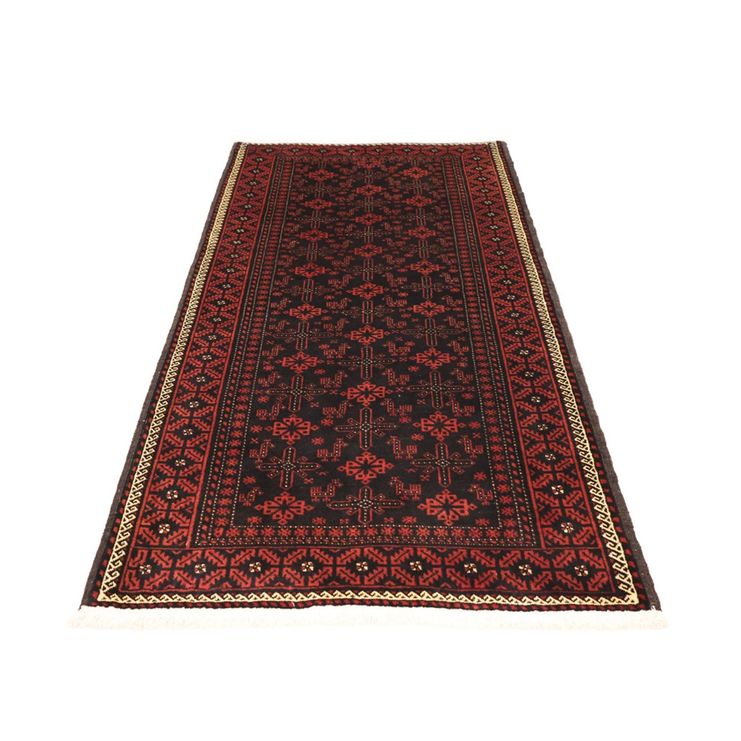 Alfombra de pasillo Alfombra Belutsch - 204 x 102 cm - rojo oscuro