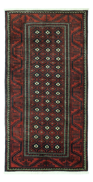 Alfombra de pasillo Alfombra Belutsch - 198 x 103 cm - rojo oscuro