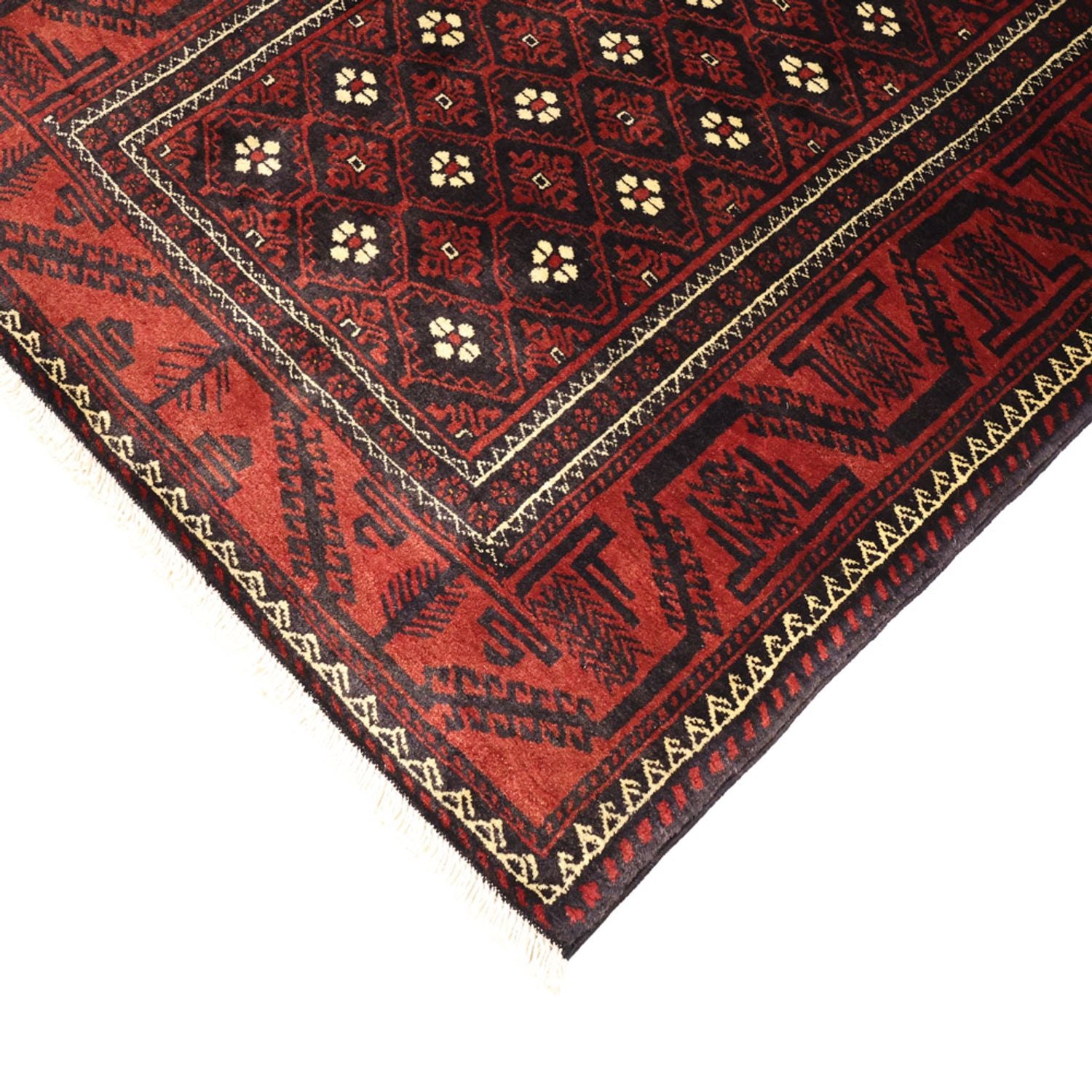 Alfombra de pasillo Alfombra Belutsch - 198 x 103 cm - rojo oscuro