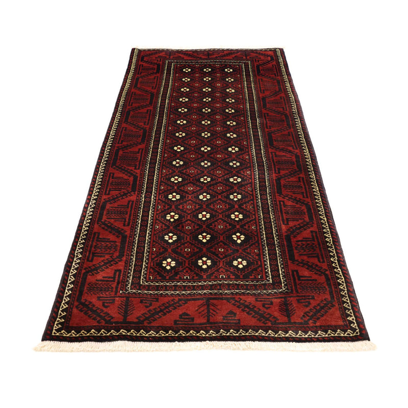 Alfombra de pasillo Alfombra Belutsch - 198 x 103 cm - rojo oscuro