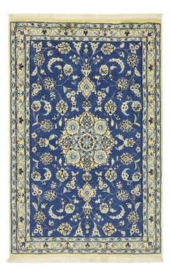 Alfombra Persa - Nain - Real - 140 x 86 cm - azul oscuro