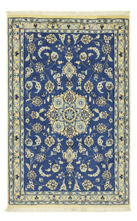Alfombra Persa - Nain - Real - 140 x 86 cm - azul oscuro