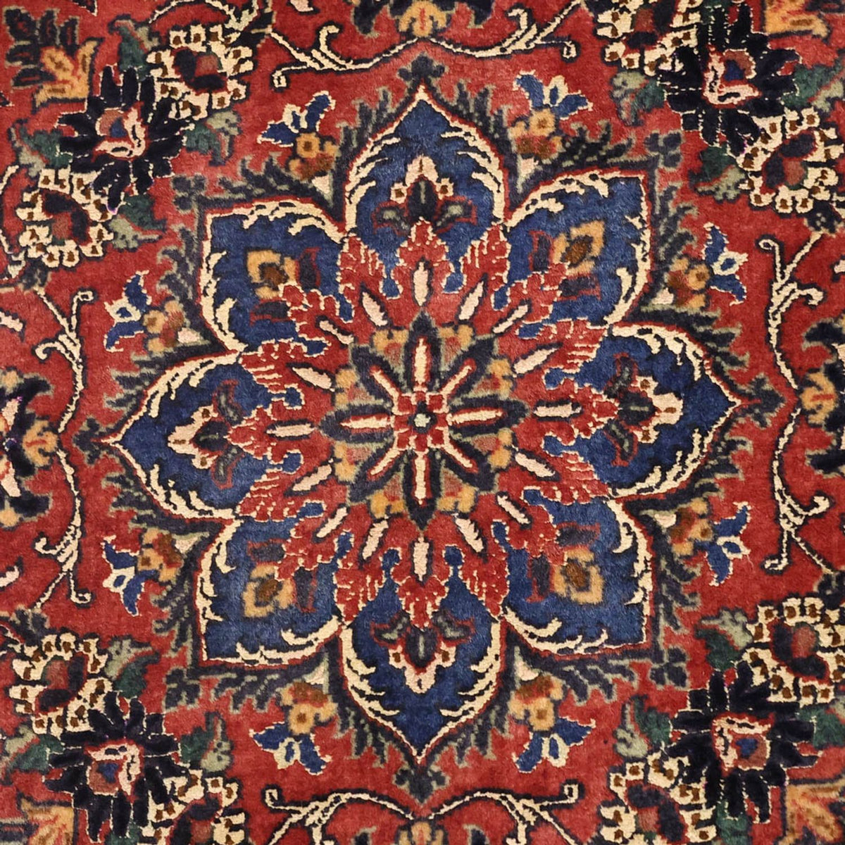 Alfombra persa - Bidjar - 142 x 90 cm - rojo oscuro