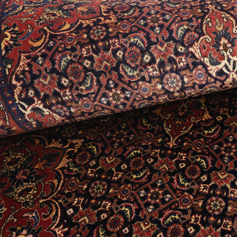 Alfombra persa - Bidjar - 142 x 90 cm - rojo oscuro