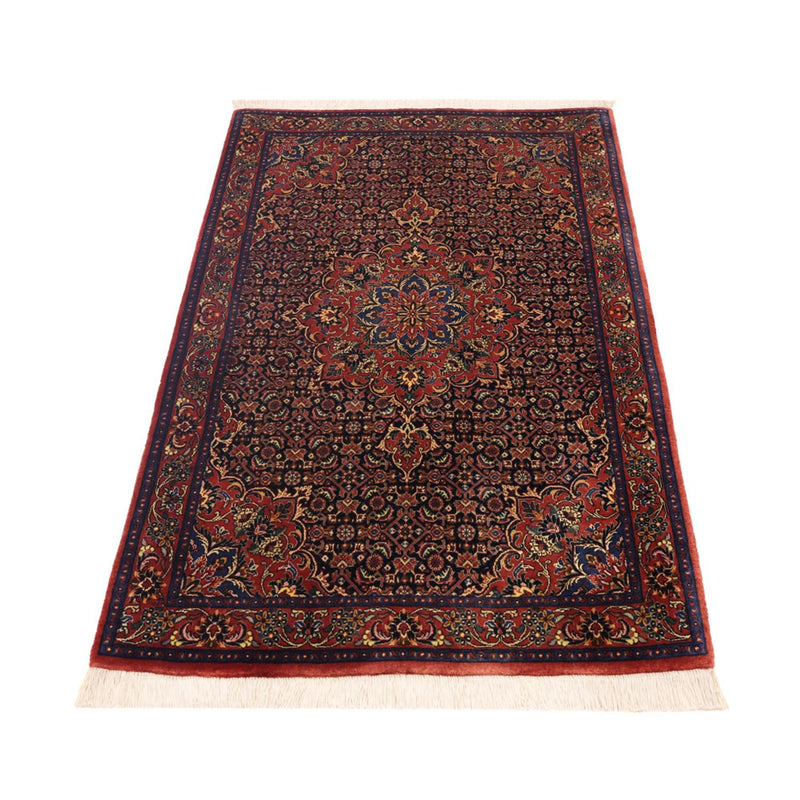 Alfombra persa - Bidjar - 142 x 90 cm - rojo oscuro