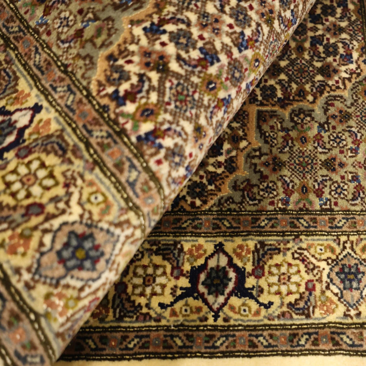 Alfombra Persa - Tabriz - Real - 92 x 60 cm - verde oliva