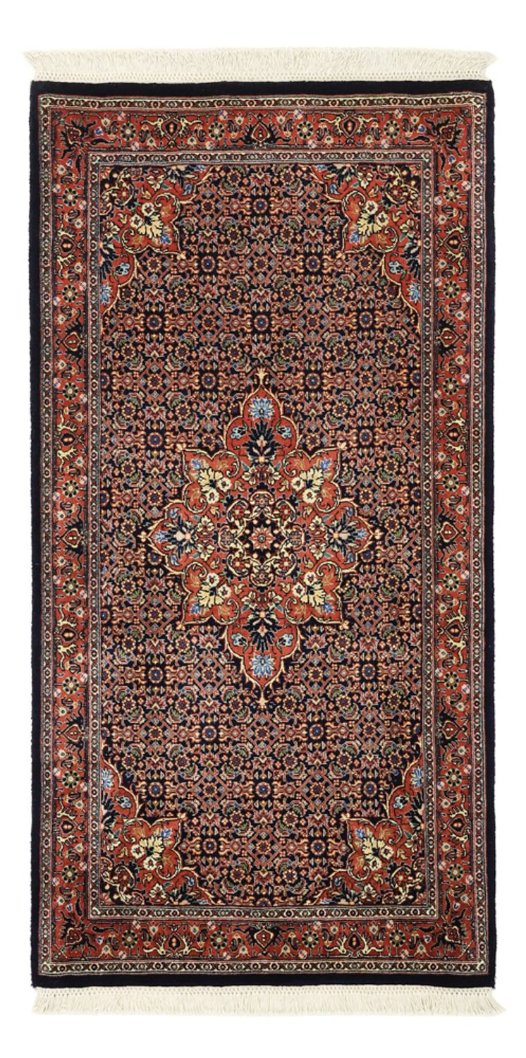 Alfombra persa - Bidjar - 144 x 75 cm - rojo oscuro