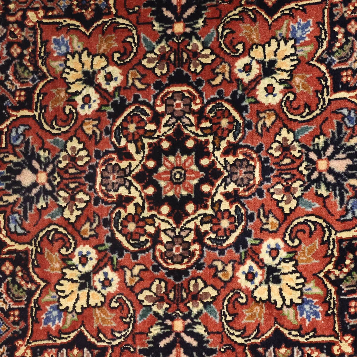 Alfombra persa - Bidjar - 144 x 75 cm - rojo oscuro