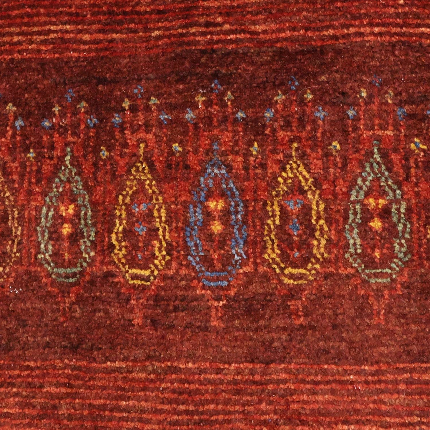 Alfombra Gabbeh - Persa Kashkuli - 131 x 82 cm - rojo oscuro