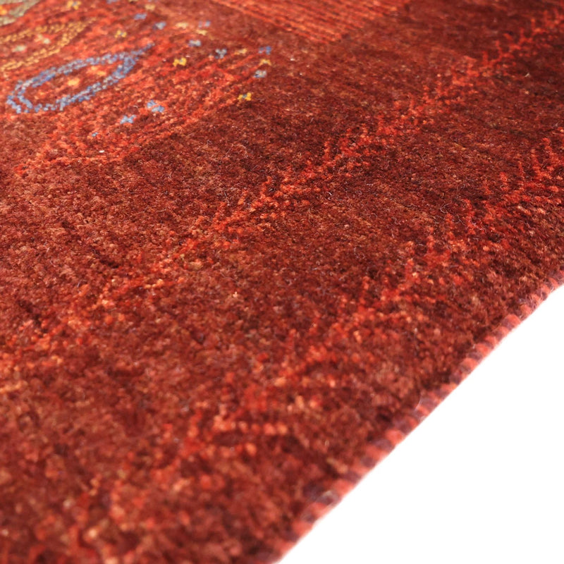 Alfombra Gabbeh - Persa Kashkuli - 131 x 82 cm - rojo oscuro