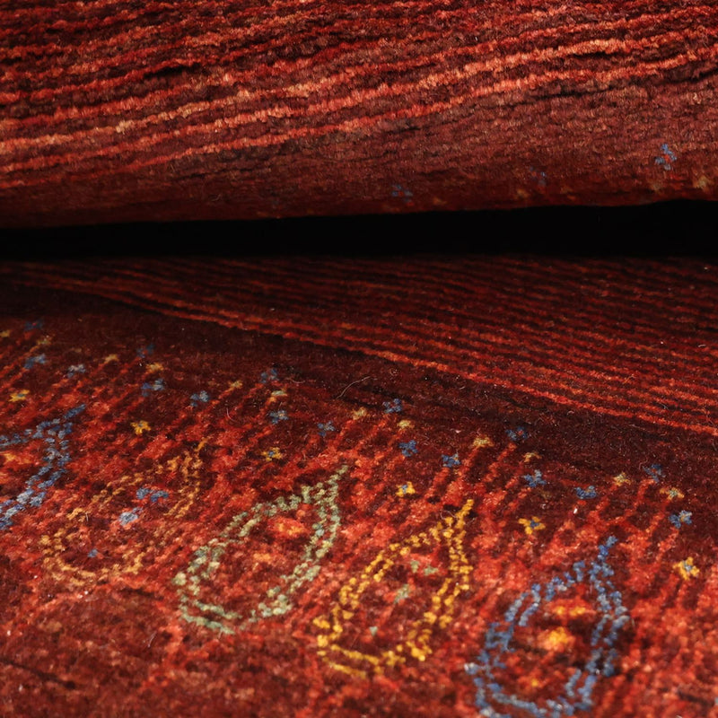 Alfombra Gabbeh - Persa Kashkuli - 131 x 82 cm - rojo oscuro