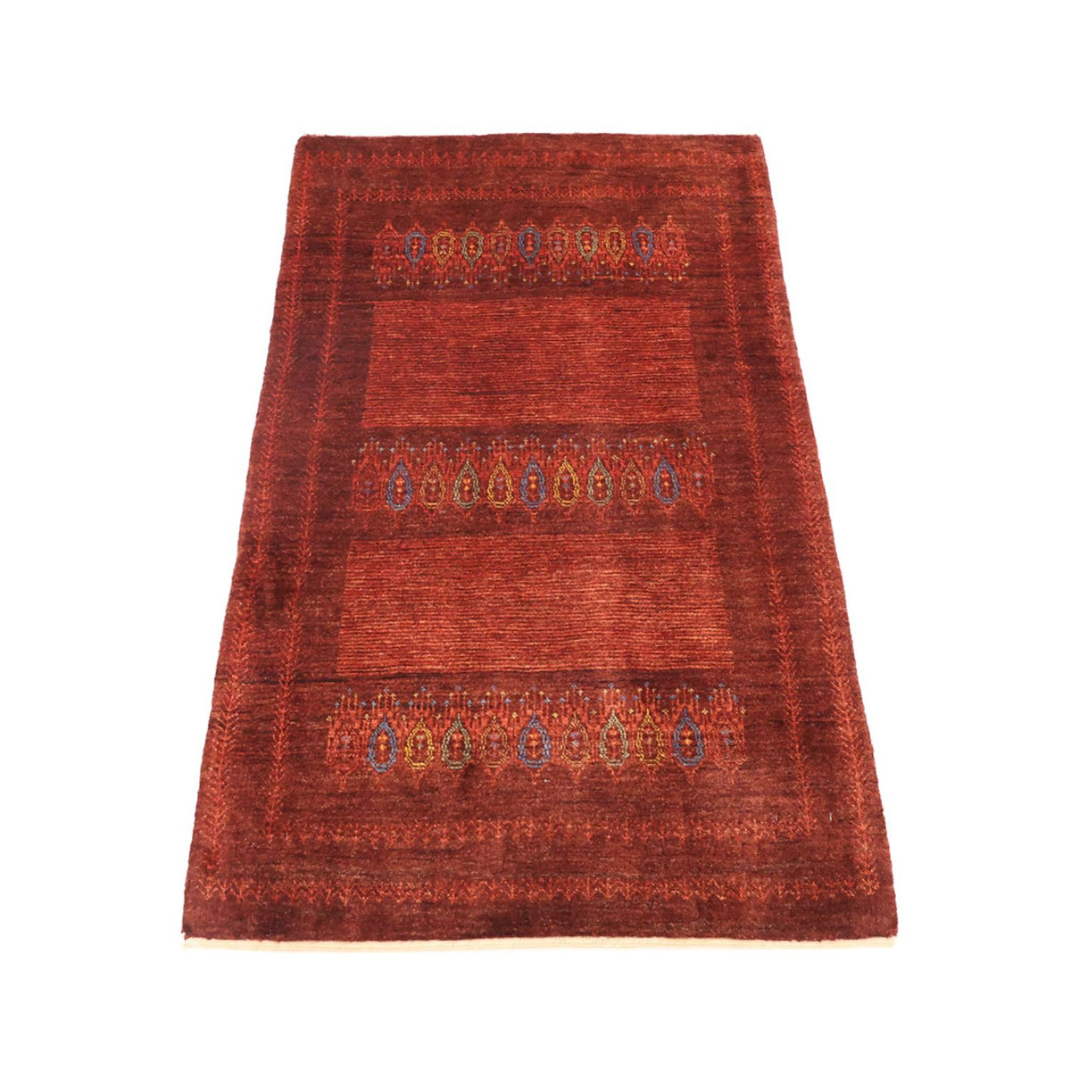 Alfombra Gabbeh - Persa Kashkuli - 131 x 82 cm - rojo oscuro