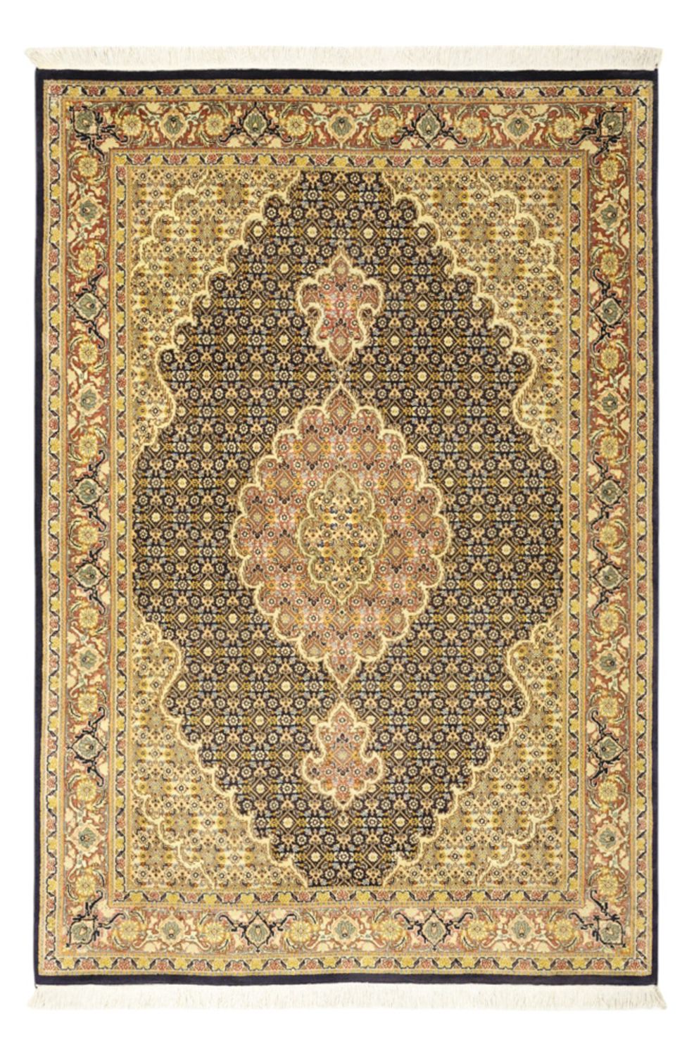 Alfombra Persa - Tabriz - Real - 148 x 100 cm - azul oscuro