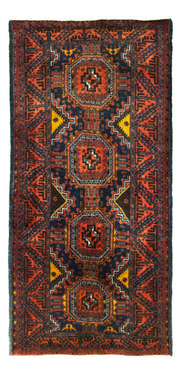 Alfombra de pasillo Alfombra Belutsch - 198 x 98 cm - rojo oscuro